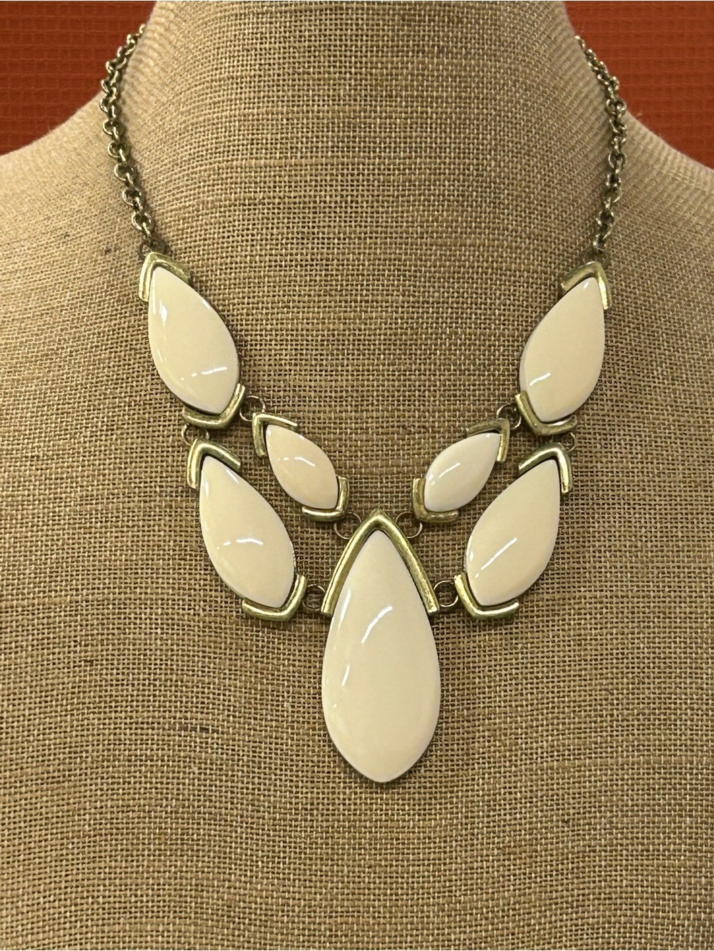 Premier Designs Blanca Cream Teardrop Statement Necklace - Women Jewelry